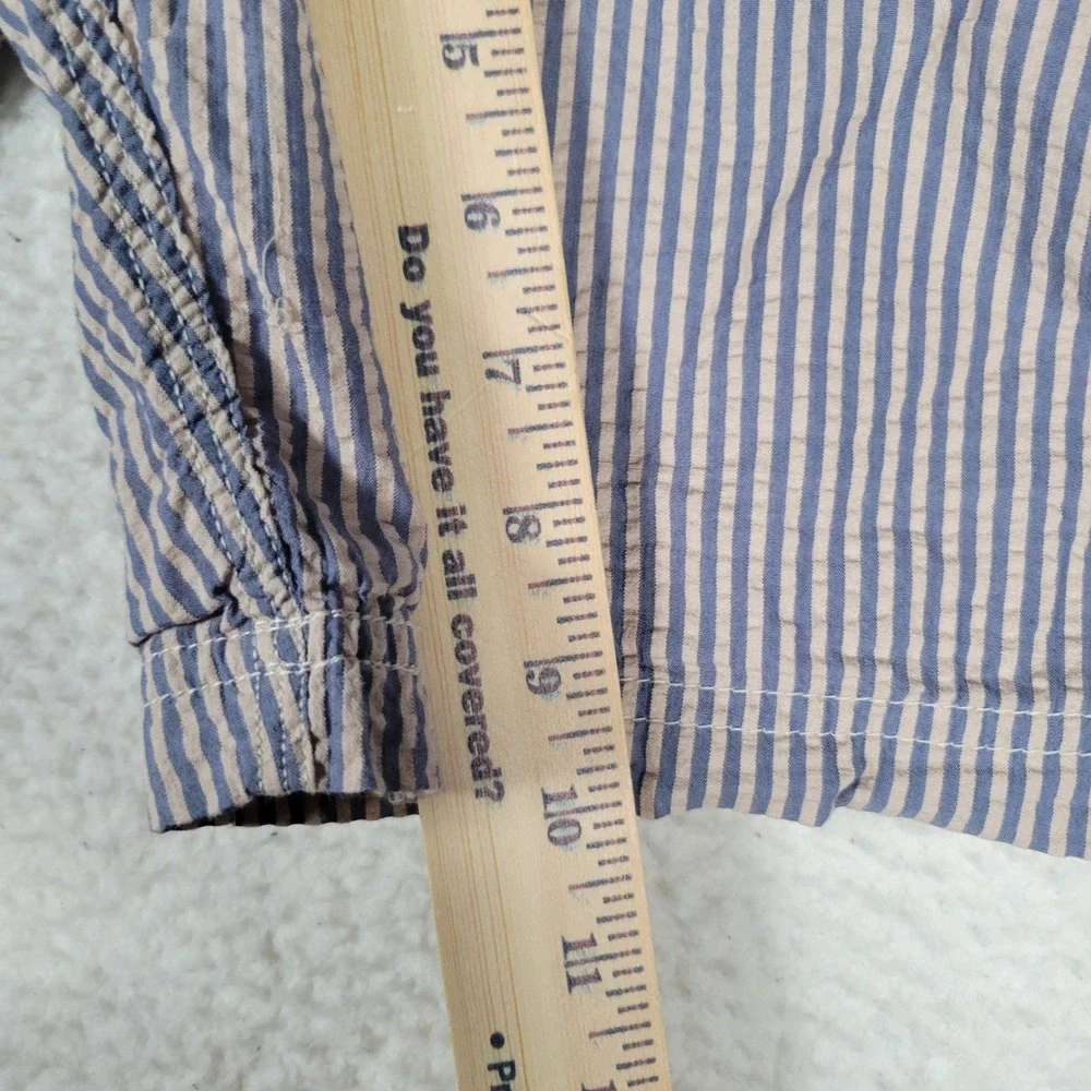J.Crew Board Shorts Mens‎ Size 35 Blue Striped Seersucker Mesh Lined Swim Trunks